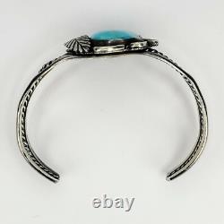Vintage Native American Jewelry Sterling Silver 925 Turquoise Cuff Bracelet