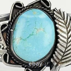 Vintage Native American Jewelry Sterling Silver 925 Turquoise Cuff Bracelet