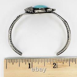 Vintage Native American Jewelry Sterling Silver 925 Turquoise Cuff Bracelet
