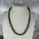 Vintage Native American Jewelry Sterling Silver Beaded Turquoise Necklace 18