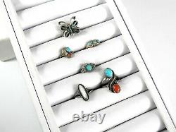 Vintage Native American Jewelry Turquoise Ring Lot Childrens Kids 4 Size 5