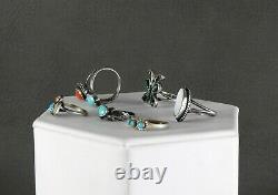 Vintage Native American Jewelry Turquoise Ring Lot Childrens Kids 4 Size 5