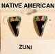 Vintage Native American Jewelry. ZUNI Handcrafted Earrings