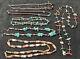 Vintage Native American Jewelry Zuni Inlay Turquoise Shell Fetish Necklace Lot