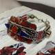 Vintage Native American Lapis Lazuli Bracelet, Bangle, Red, 50s-90s
