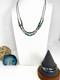 Vintage Native American Layered Turquoise Liquid Silver Necklace & Bracelet Set