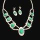 Vintage Native American Malachite Necklace And Earrings Set Wilbur Wauneka
