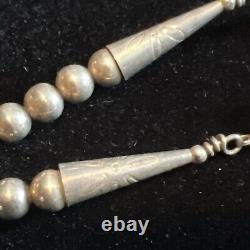 Vintage Native American Malachite Necklace And Earrings Set Wilbur Wauneka