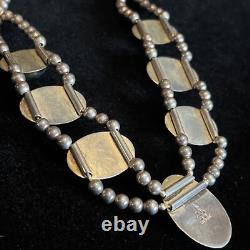 Vintage Native American Malachite Necklace And Earrings Set Wilbur Wauneka