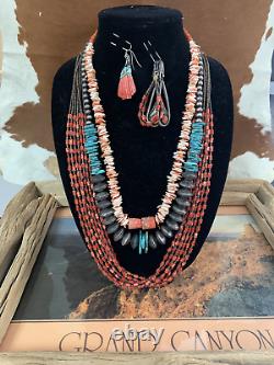 Vintage Native American Mercury Dime And Turquoise Necklace