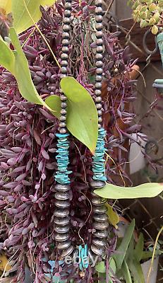 Vintage Native American Mercury Dime And Turquoise Necklace