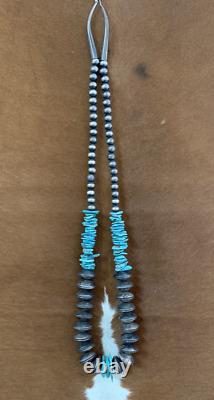 Vintage Native American Mercury Dime And Turquoise Necklace