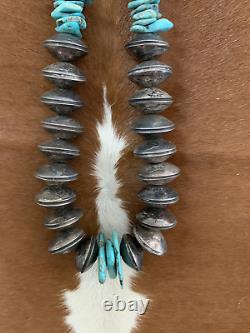 Vintage Native American Mercury Dime And Turquoise Necklace