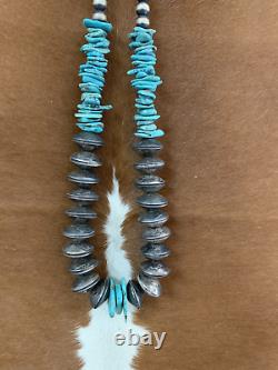 Vintage Native American Mercury Dime And Turquoise Necklace