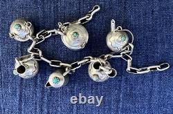 Vintage Native American Miniature Sterling Teapot Vase Jug Charm Bracelet Signed