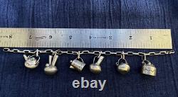 Vintage Native American Miniature Sterling Teapot Vase Jug Charm Bracelet Signed
