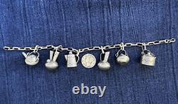 Vintage Native American Miniature Sterling Teapot Vase Jug Charm Bracelet Signed