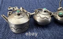 Vintage Native American Miniature Sterling Teapot Vase Jug Charm Bracelet Signed