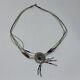 Vintage Native American Multi Gem Bead & Turquoise Sterling Silver Chain