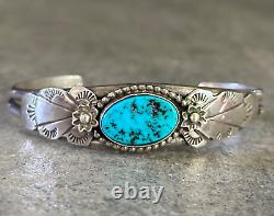 Vintage Native American NAVAJO Juan Guerro Turquoise Sterling silver Bracelet