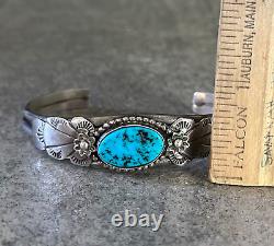 Vintage Native American NAVAJO Juan Guerro Turquoise Sterling silver Bracelet