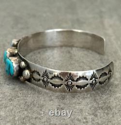 Vintage Native American NAVAJO LFY SLEEPING BEAUTY Turquoise Sterling Bracelet
