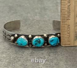 Vintage Native American NAVAJO LFY SLEEPING BEAUTY Turquoise Sterling Bracelet