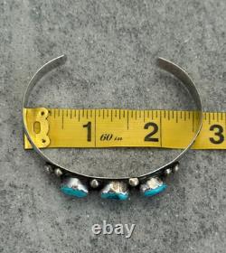 Vintage Native American NAVAJO LFY SLEEPING BEAUTY Turquoise Sterling Bracelet