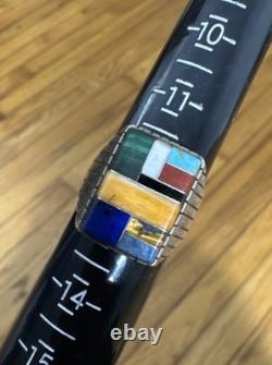 Vintage Native American NAVAJO Ray Jack Multi Stone Authentic Sterling Ring