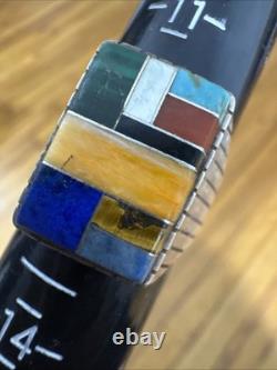 Vintage Native American NAVAJO Ray Jack Multi Stone Authentic Sterling Ring