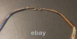 Vintage Native American Navajo 925 Sterling Liquid Silver 10 Strand Necklace