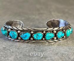 Vintage Native American Navajo APACHITO Turquoise Sterling silver Bracelet 7