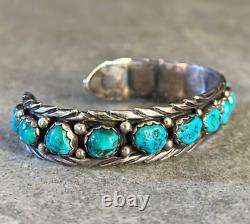 Vintage Native American Navajo APACHITO Turquoise Sterling silver Bracelet 7