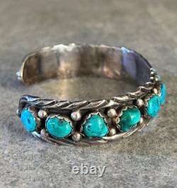 Vintage Native American Navajo APACHITO Turquoise Sterling silver Bracelet 7