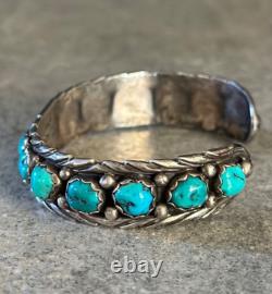 Vintage Native American Navajo APACHITO Turquoise Sterling silver Bracelet 7