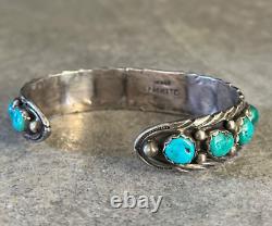 Vintage Native American Navajo APACHITO Turquoise Sterling silver Bracelet 7