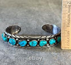 Vintage Native American Navajo APACHITO Turquoise Sterling silver Bracelet 7