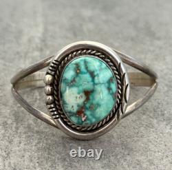 Vintage Native American Navajo BIG HACHITA Turquoise Sterling Silver Bracelet