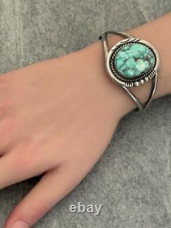 Vintage Native American Navajo BIG HACHITA Turquoise Sterling Silver Bracelet