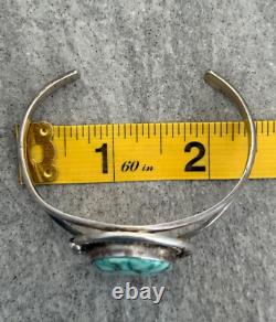 Vintage Native American Navajo BIG HACHITA Turquoise Sterling Silver Bracelet