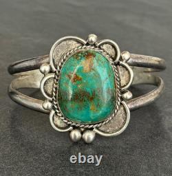 Vintage Native American Navajo BIG ROYSTON Turquoise Sterling Bracelet 51g 7.25
