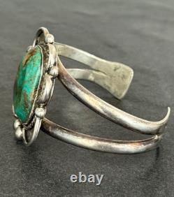 Vintage Native American Navajo BIG ROYSTON Turquoise Sterling Bracelet 51g 7.25