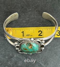 Vintage Native American Navajo BIG ROYSTON Turquoise Sterling Bracelet 51g 7.25