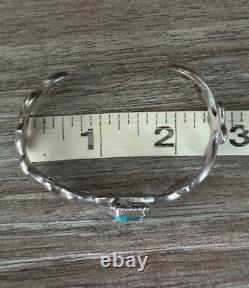 Vintage Native American Navajo BISBEE Turquoise Sandcast Sterling Bracelet