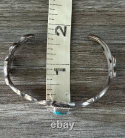 Vintage Native American Navajo BISBEE Turquoise Sandcast Sterling Bracelet