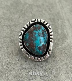 Vintage Native American Navajo BISBEE Turquoise Sterling Silver RING 11