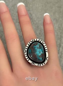 Vintage Native American Navajo BISBEE Turquoise Sterling Silver RING 11