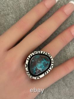 Vintage Native American Navajo BISBEE Turquoise Sterling Silver RING 11