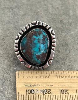 Vintage Native American Navajo BISBEE Turquoise Sterling Silver RING 11