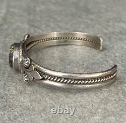 Vintage Native American Navajo BOULDER RIBBON Turquoise silver Bracelet